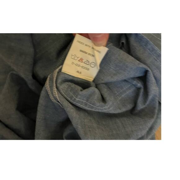Jaeger vintage short sleeve button front Chambray shirt dress size 8 - Picture 6 of 6